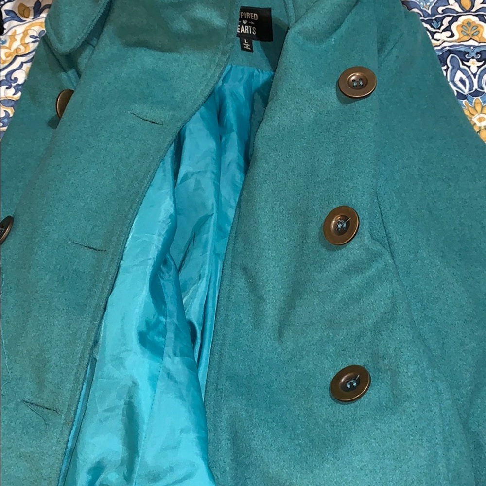 blue/green pea coat